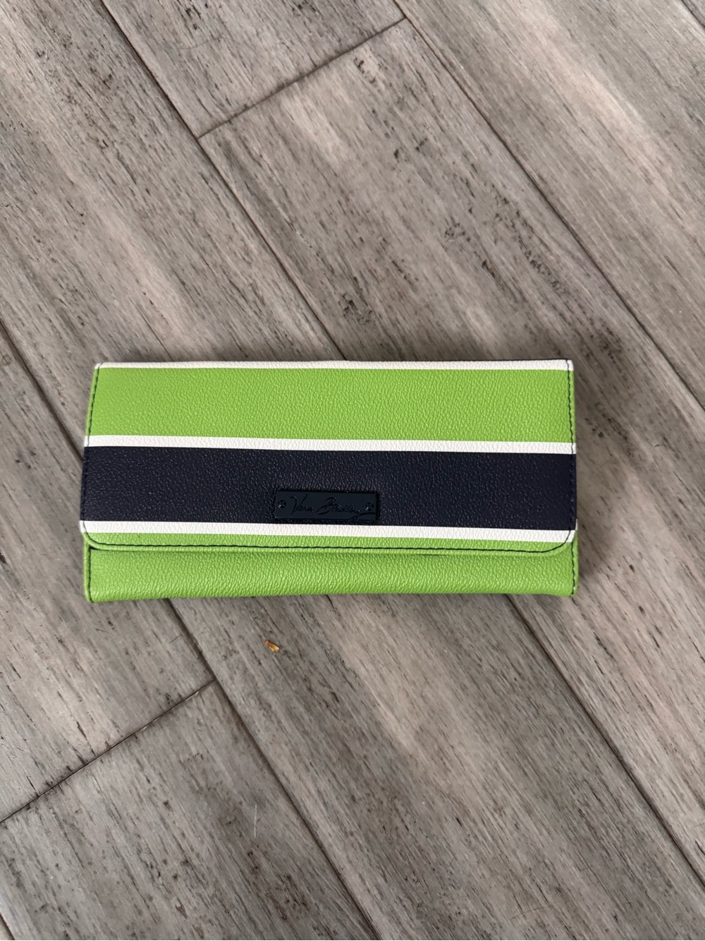 Vera Bradley Green Navy White Striped Wallet